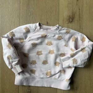 Hanna AndersonChild's Pink Cat Print Sweatshirt